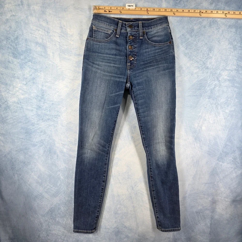 Lucky Brand Bridgette Skinny Jeans Womens 2/26 High Rise‎ Button Fly Blue Denim